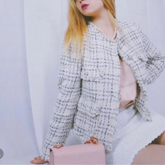 Mango Beige Tweed Jacket - Picture 10 of 11